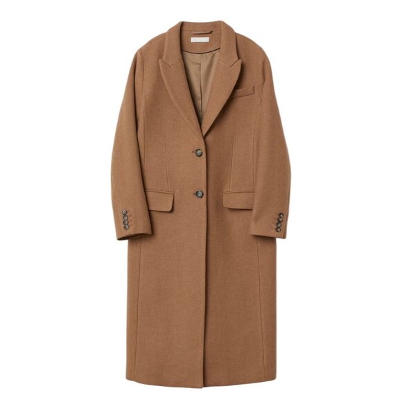 H&M Women's Wool-blend Camel Coat - Picture 1 of 14